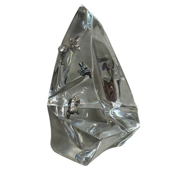 The Franklin Mint James Carpenter Crystal Caper Sterling Polar Bear Iceberg 1987 - Picture 3 of 16